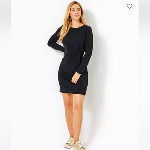 NWT Lilly Pulitzer Black Onyx Lynn Long sleeve twist dress jersey knit Small